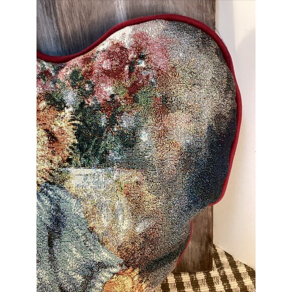 Riddle & Cockrell Heart Shaped Teddy Bear Pillow Embroidered Style Roughly 16x15 - Picture 10 of 11